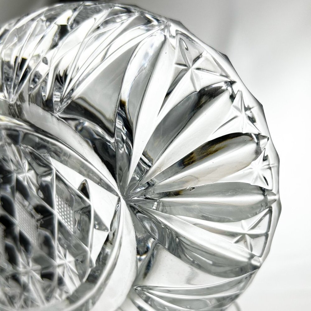 Crystal Creamer Set | Cut Crystal in 1970s Retro Design | Creamer, Sugar Bowl, T - Picture 4 of 10